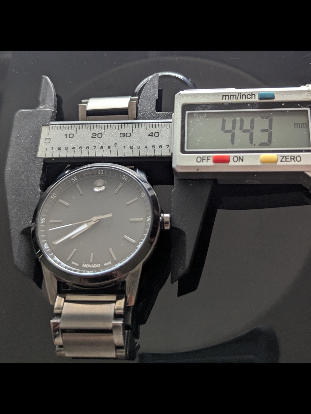 Movado Men's Black Dial Silver-Tone Bracelet Watch - Picture 13 of 16